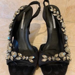 Vera Wang Lavender Rhinestone Slingback Heels